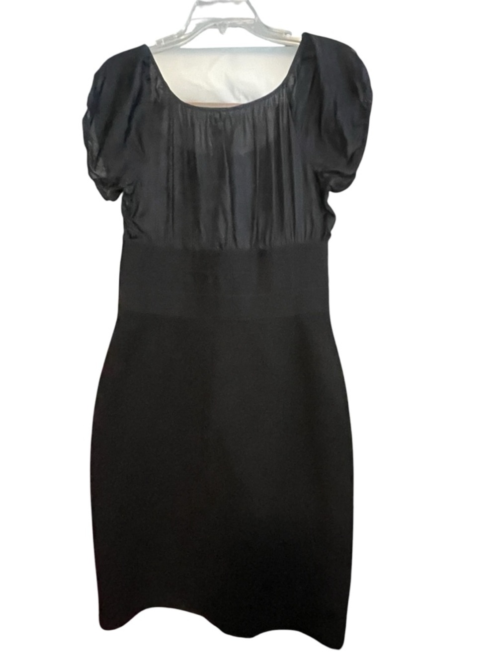 NWT-MSSP Max Studio, black bombshell cocktail dress with silk contrast. Size med - Picture 5 of 14